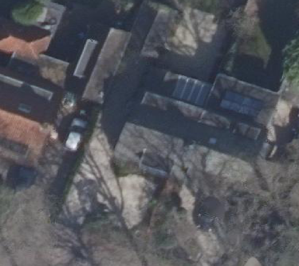 True ortho Luchtfoto op daksegment ingezoomd