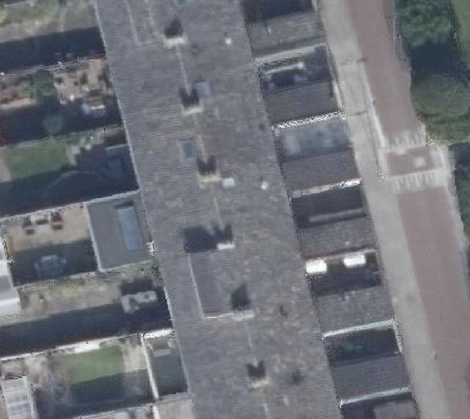 True ortho luchtfoto van Naarden met zicht op woning