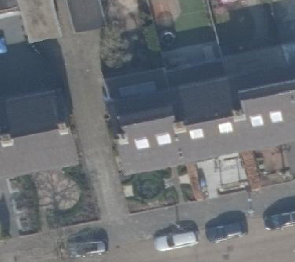True ortho luchtfoto van Hilversum met zicht op woning