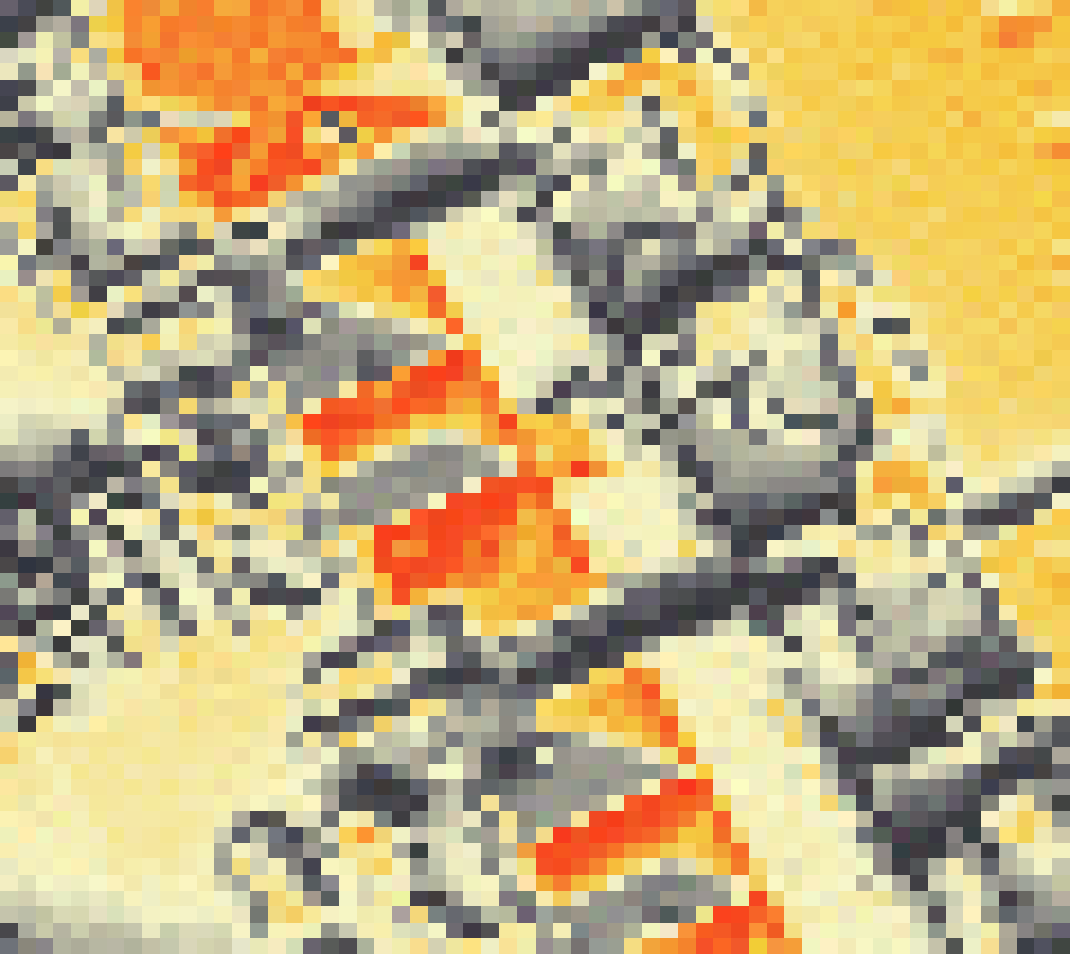 PV-irradiatie op daksegment ingezoomd met intensiteitsverdeling van zonlicht