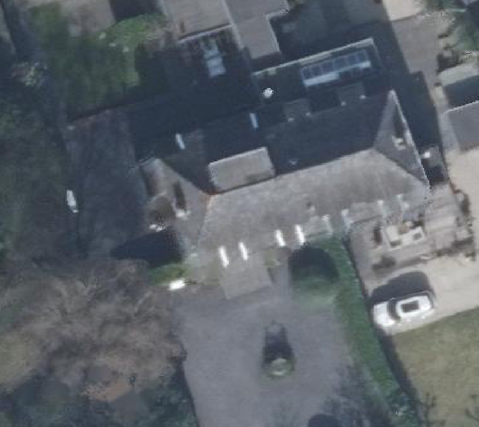 True ortho luchtfoto van Naarden met zicht op woning