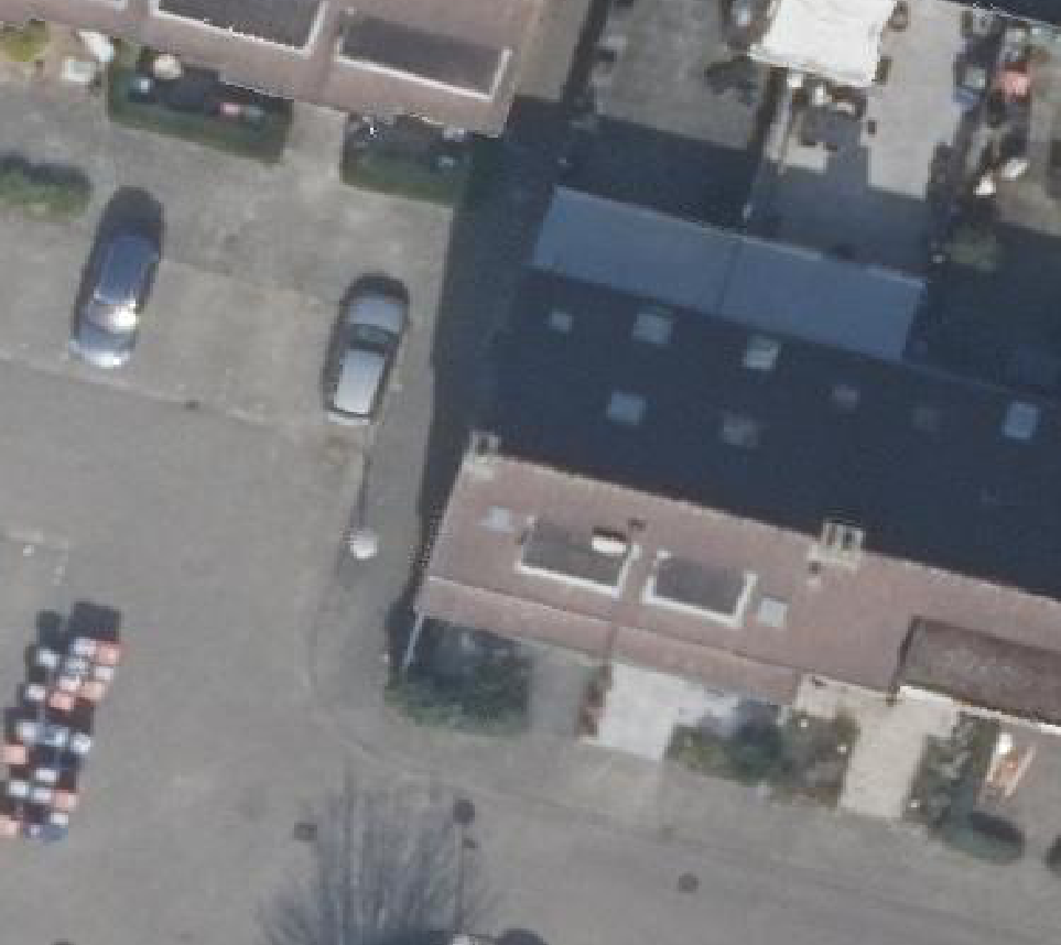 True ortho luchtfoto van Almere met zicht op woning