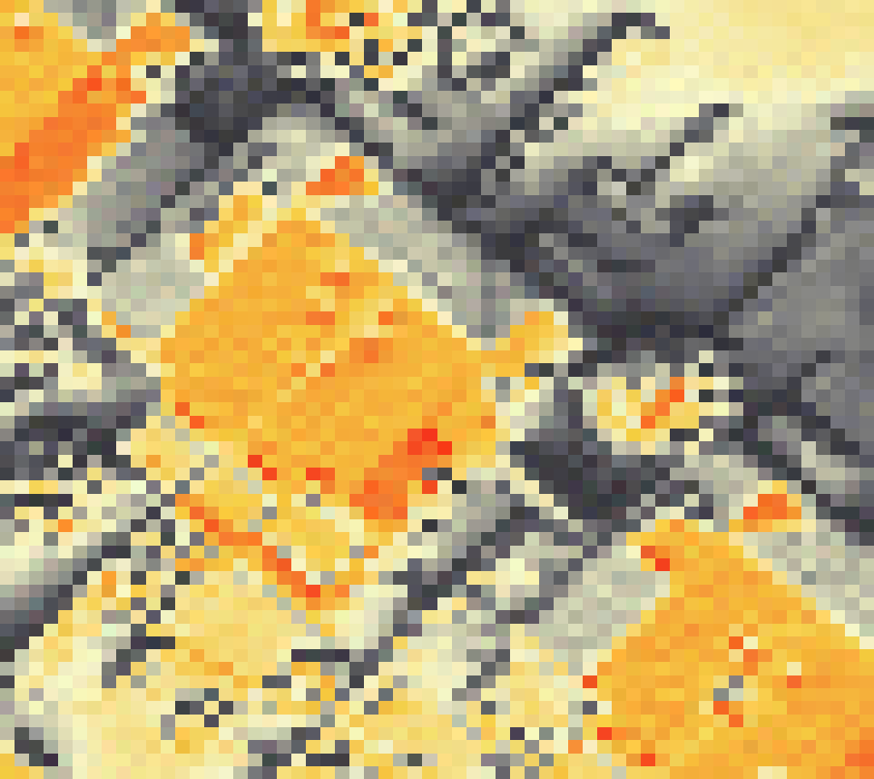 PV-irradiatie op daksegment ingezoomd met intensiteitsverdeling van zonlicht