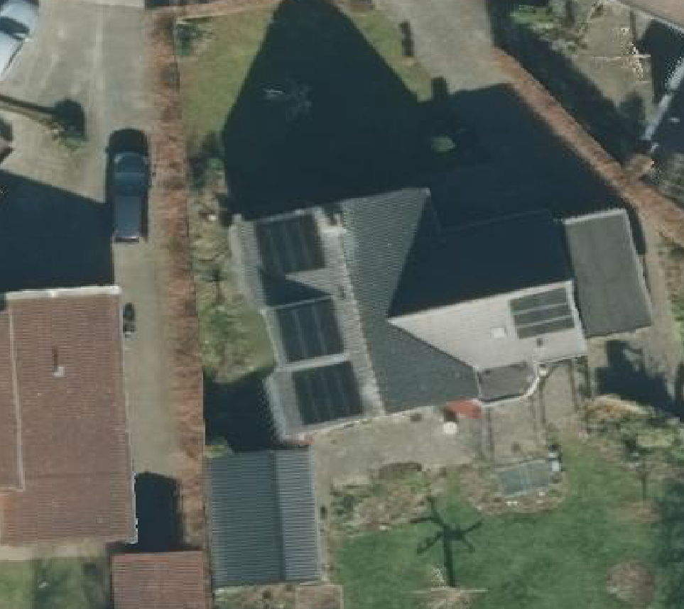 True ortho luchtfoto van Warnsveld met zicht op woning