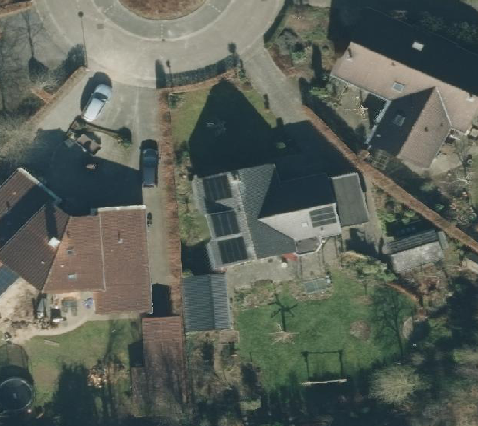 True ortho Luchtfoto op daksegment