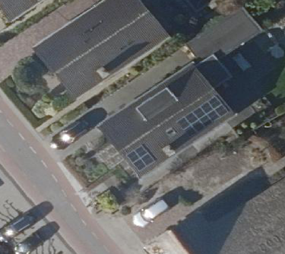 True ortho luchtfoto van Sint Maarten met zicht op woning