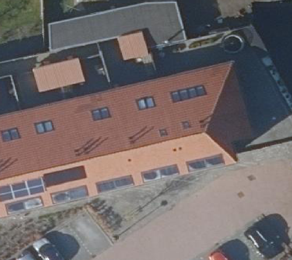 True ortho luchtfoto van Sint Maarten met zicht op woning