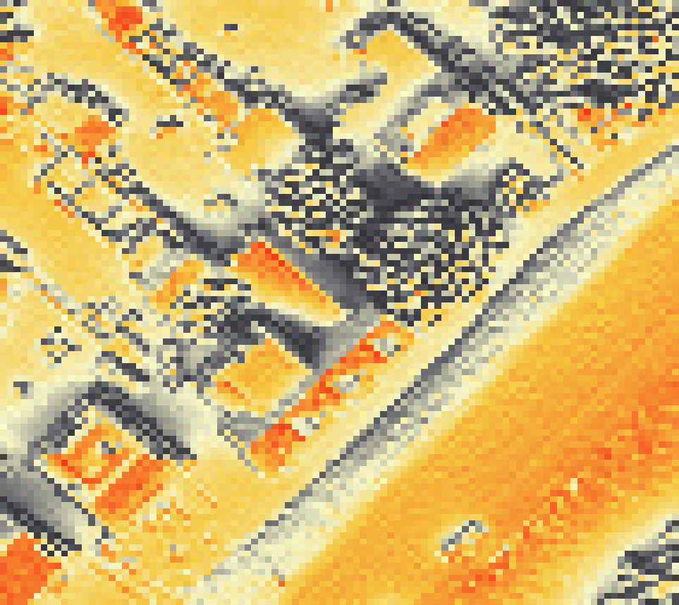 PV-irradiatie op daksegment met intensiteitsverdeling van zonlicht