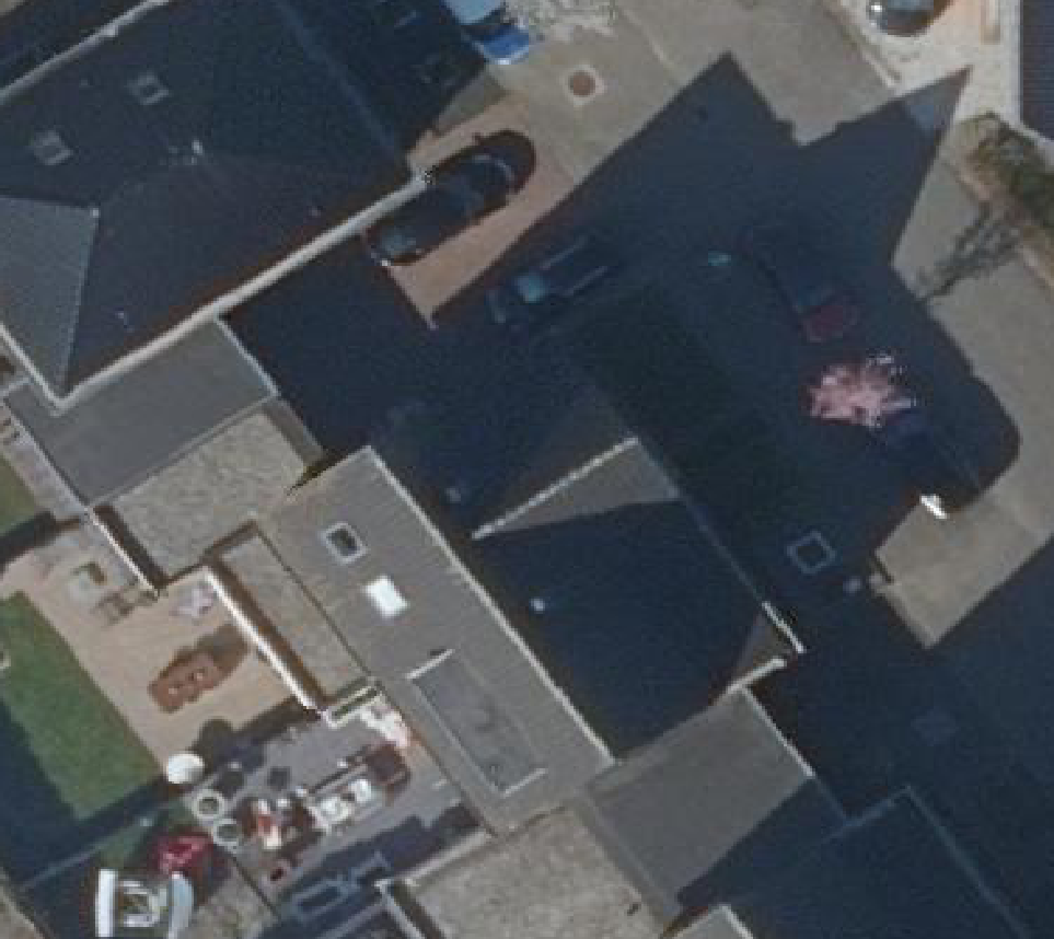 True ortho luchtfoto van Waarland met zicht op woning