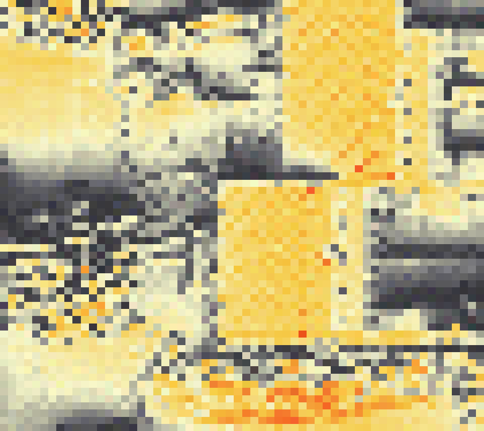 PV-irradiatie op daksegment ingezoomd met intensiteitsverdeling van zonlicht