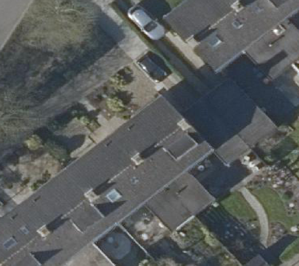 True ortho luchtfoto van Sint Maarten met zicht op woning