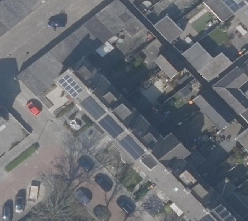 True ortho Luchtfoto op daksegment