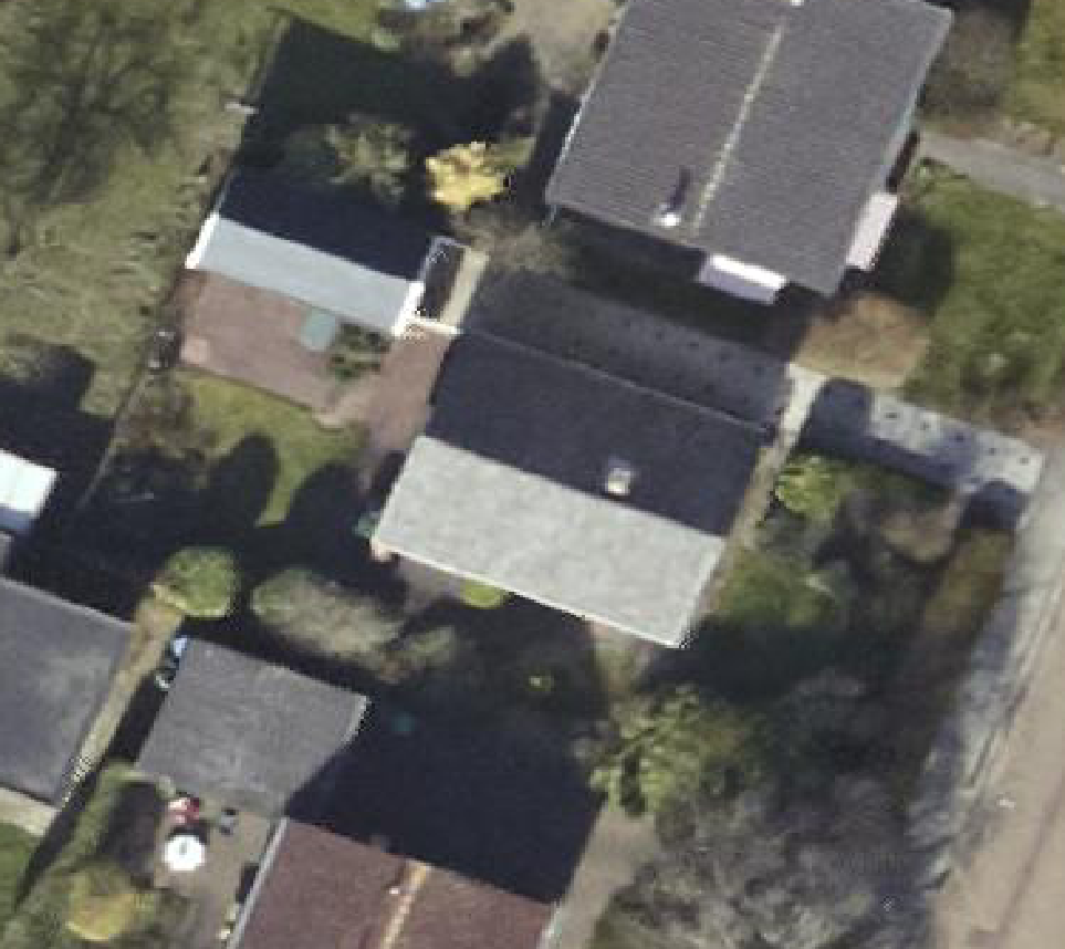 True ortho Luchtfoto op daksegment ingezoomd