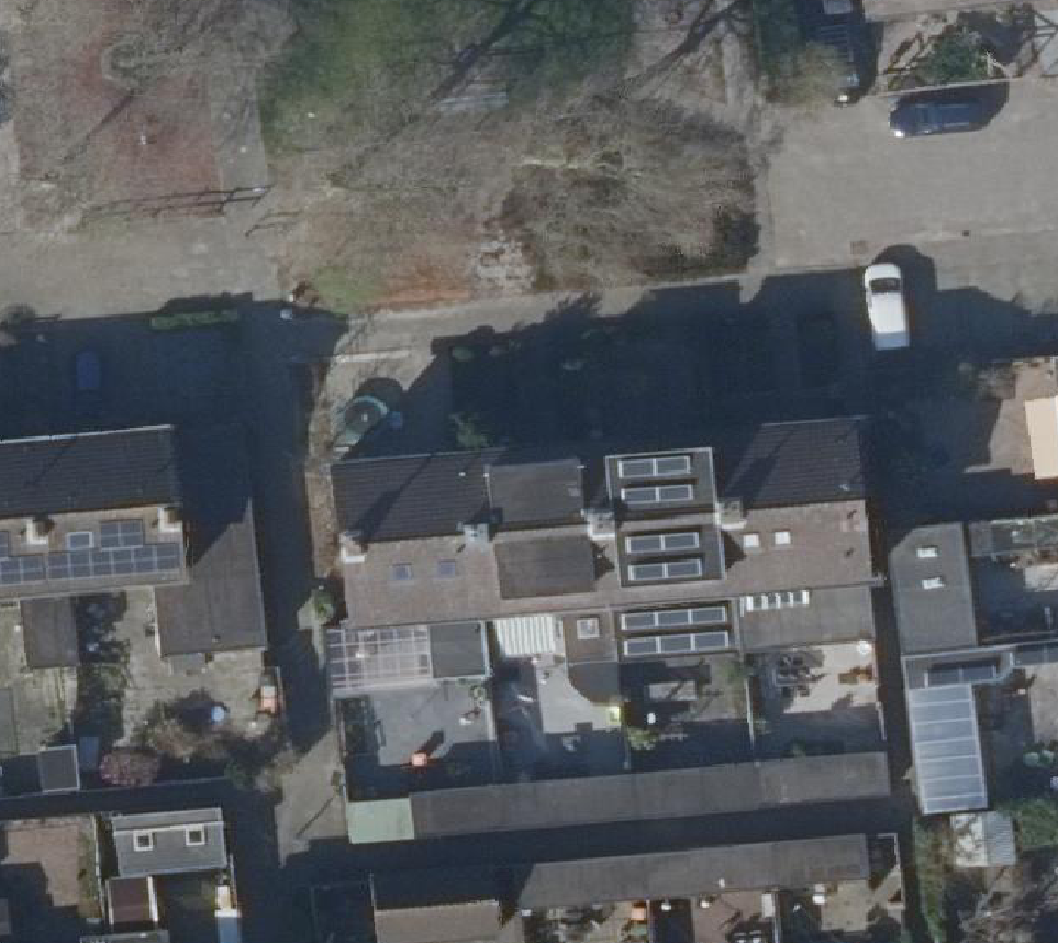 True ortho Luchtfoto op daksegment