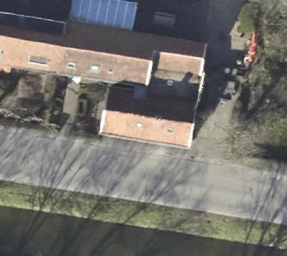True ortho Luchtfoto op daksegment ingezoomd
