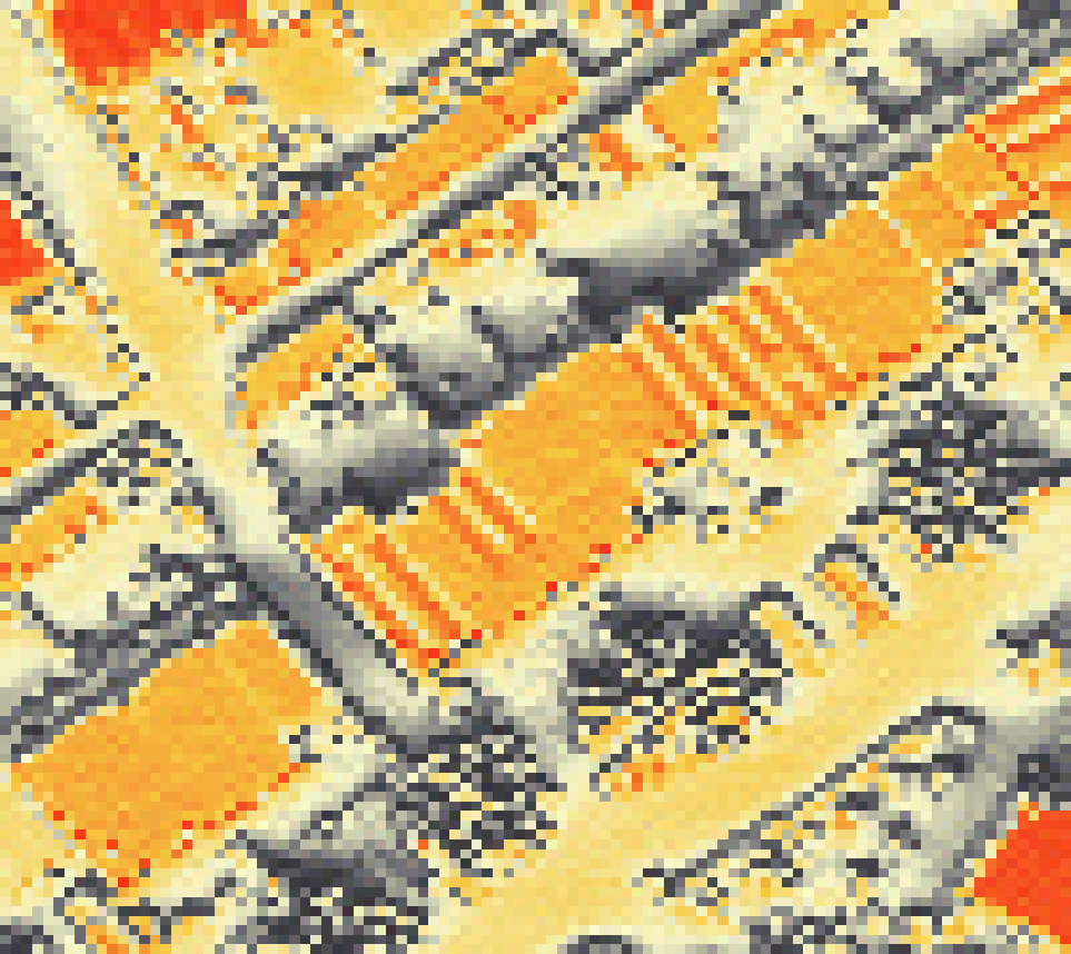 PV-irradiatie op daksegment met intensiteitsverdeling van zonlicht