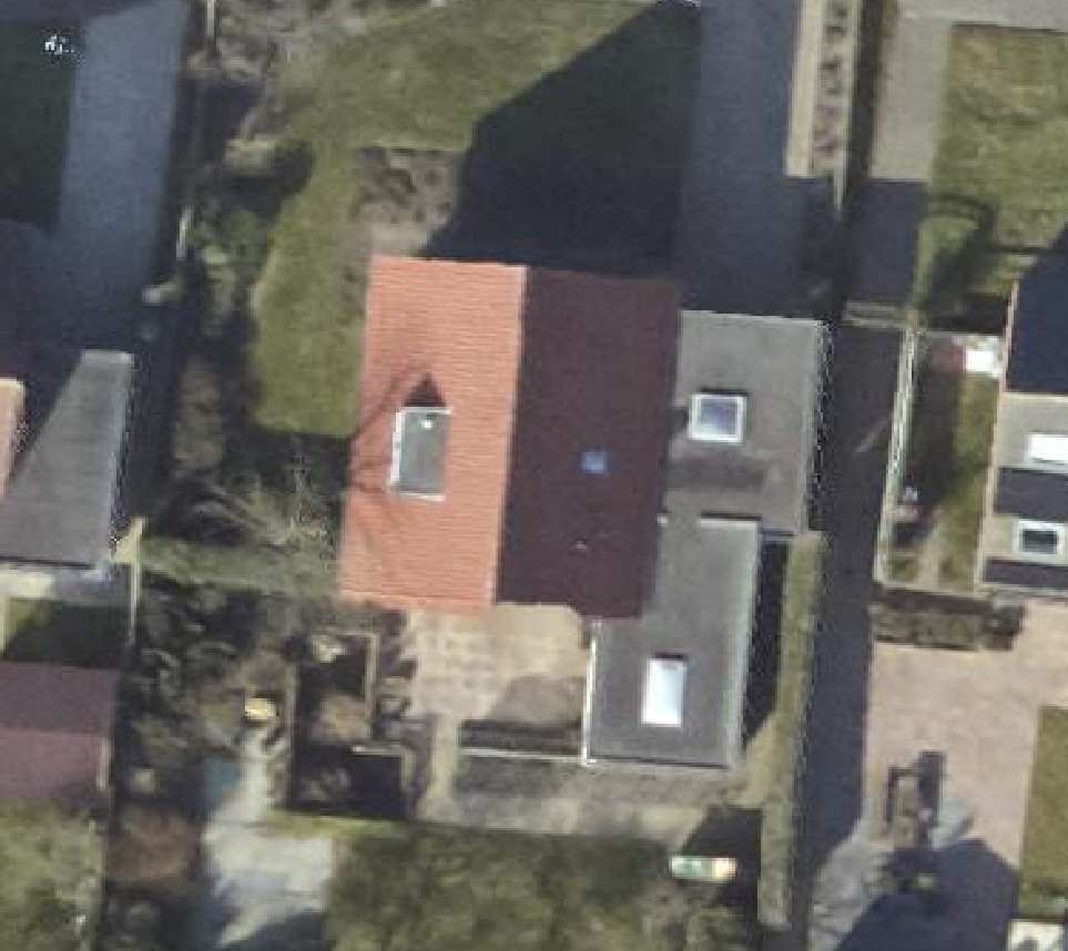 True ortho luchtfoto van Slootdorp met zicht op woning