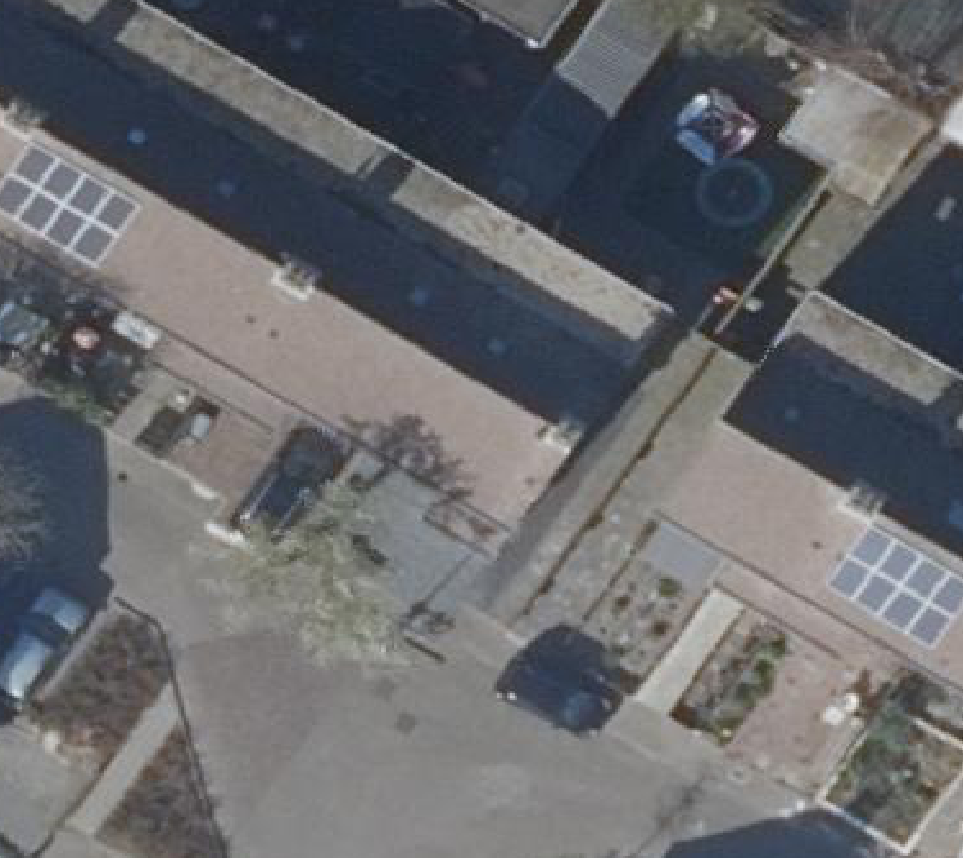 True ortho luchtfoto van Waarland met zicht op woning