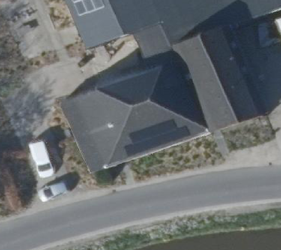 True ortho Luchtfoto op daksegment ingezoomd